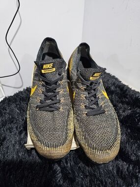 Nike VaporMax Flyknit Sneakers - Black & Yellow Tweed